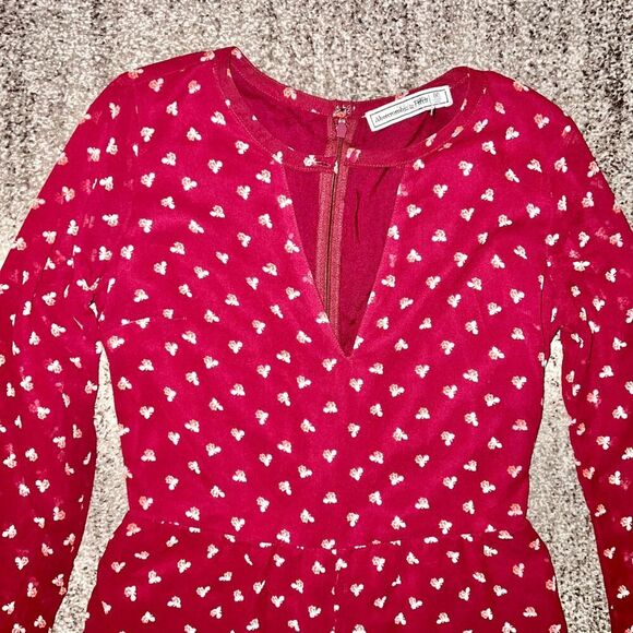 Abercrombie & Fitch Women's Deep Red Floral Romper Size 00 - Picture 8 of 9